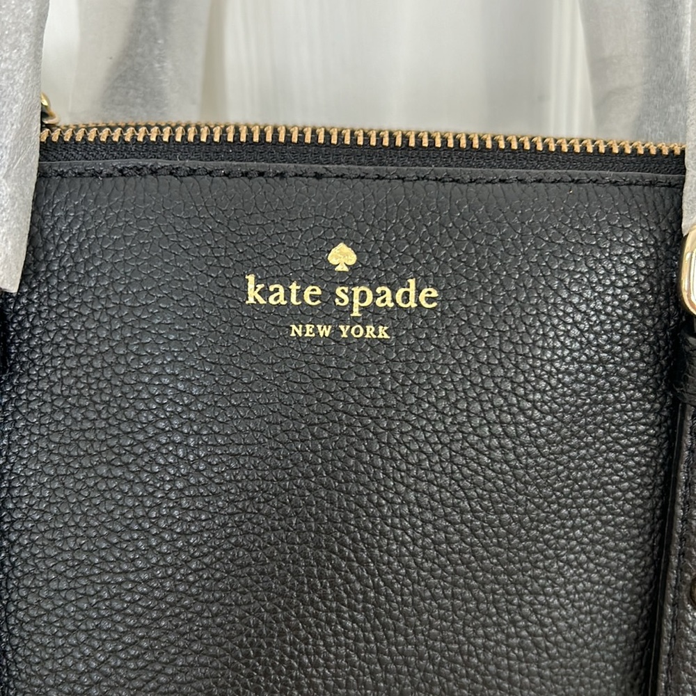 NWT Kate Spade Leighann mulberry street black leather satchel - Picture 2 of 6